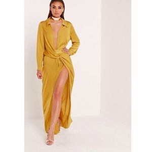 Missguided satin wrap dress